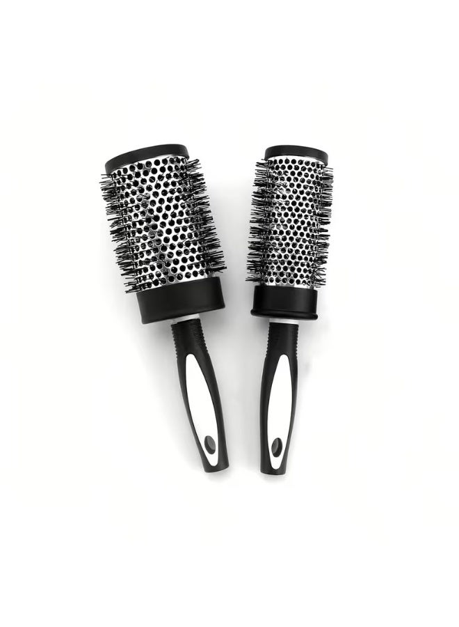 Goolsky طقم من قطعتين. فرشاة تجعيد الشعر على شكل أنبوب دائري مع أنبوب ألمنيوم موصل للحرارة، أدوات تصفيف الشعر، مشط نايلون، فرشاة تجعيد دائرية، تستخدم لتجفيف الشعر وتصفيفه. - Image 1