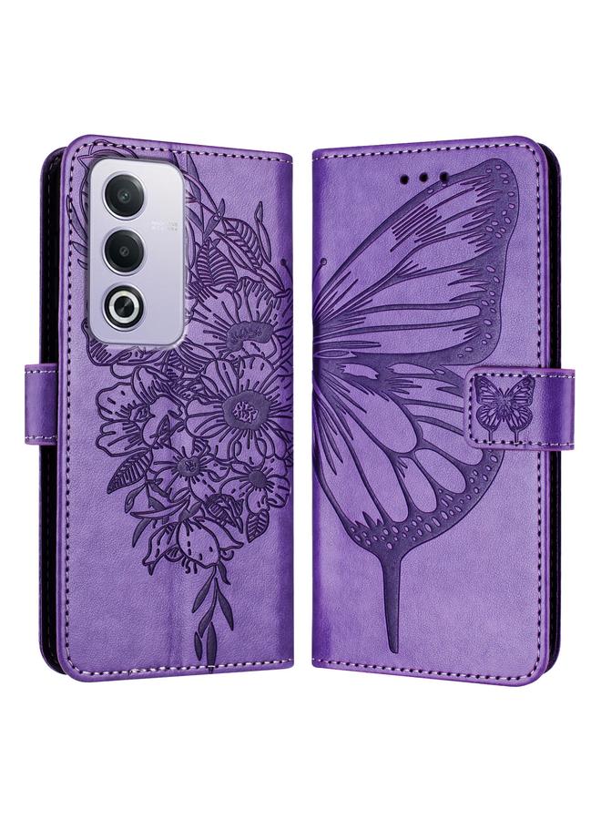 اس-توب جراب هاتف OPPO A3 Pro 5G Global من الجلد المنقوش على شكل فراشة - Image 3