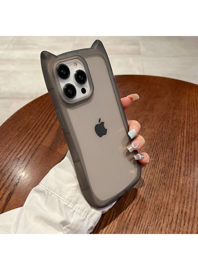 NIBEMINENT Cat Ears Protective TPU Case Cover For iPhone 14, Black - Image 2