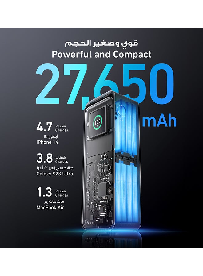 بنك طاقة برايم 27650 مللي أمبير/ساعة بقدرة 27650 مللي أمبير/ساعة بقدرة 250 وات، شاحن محمول بثلاثة منافذ، تطبيق ذكي، متوافق مع سلسلة iPhone 15/14/13 وSamsung وDell وAirPods والمزيد من قاعدة الشحن غير متضمنة ذهبي - Image 5