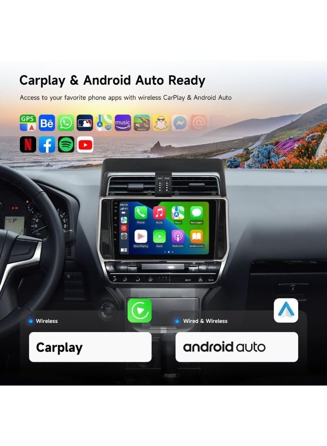 فيريكس ستيريو سيارة أندرويد لتويوتا برادو 2018-2022 مع شاشة، Apple CarPlay، Android Auto، واي فاي لاسلكي، راديو DSP، 4G، كاميرا AHD متضمنة، تمهيد سريع، واجهة سريعة (4+32GB، كاميرات 360 درجة) - Image 3