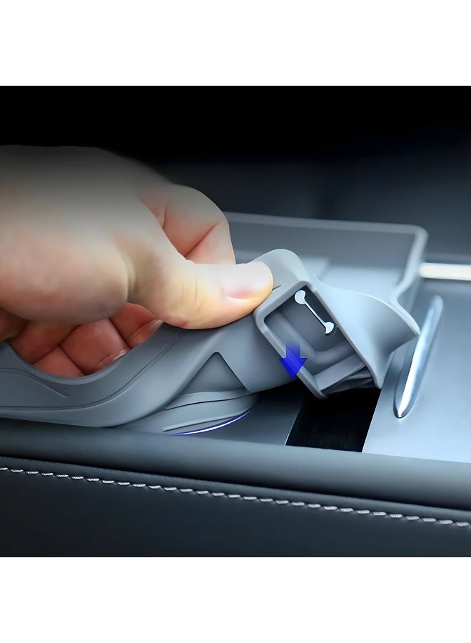 HPS Central Console Silicone Cup Holder for Tesla Model Y – Dual-Tone Gray & Black | Anti-Slip, Spill-Resistant Design - Image 3