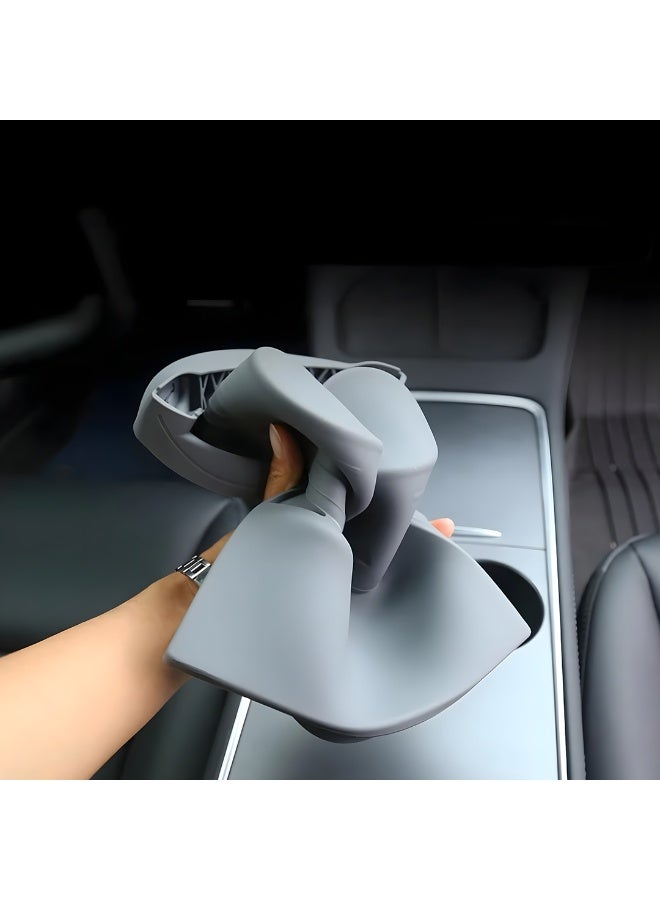 HPS Central Console Silicone Cup Holder for Tesla Model Y – Dual-Tone Gray & Black | Anti-Slip, Spill-Resistant Design - Image 4