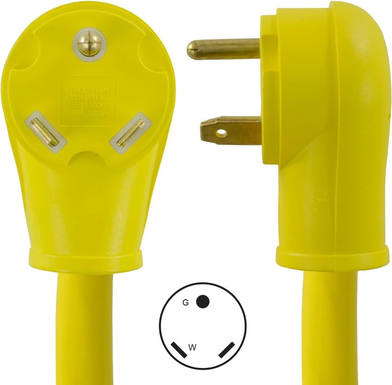 Conntek 14340 30Amp RV to 15/20Amp Pigtail Adapter,Yellow & Blue - Image 2