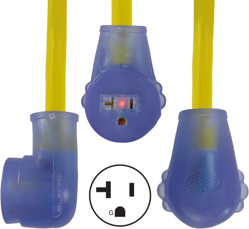 Conntek 14340 30Amp RV to 15/20Amp Pigtail Adapter,Yellow & Blue - Image 3
