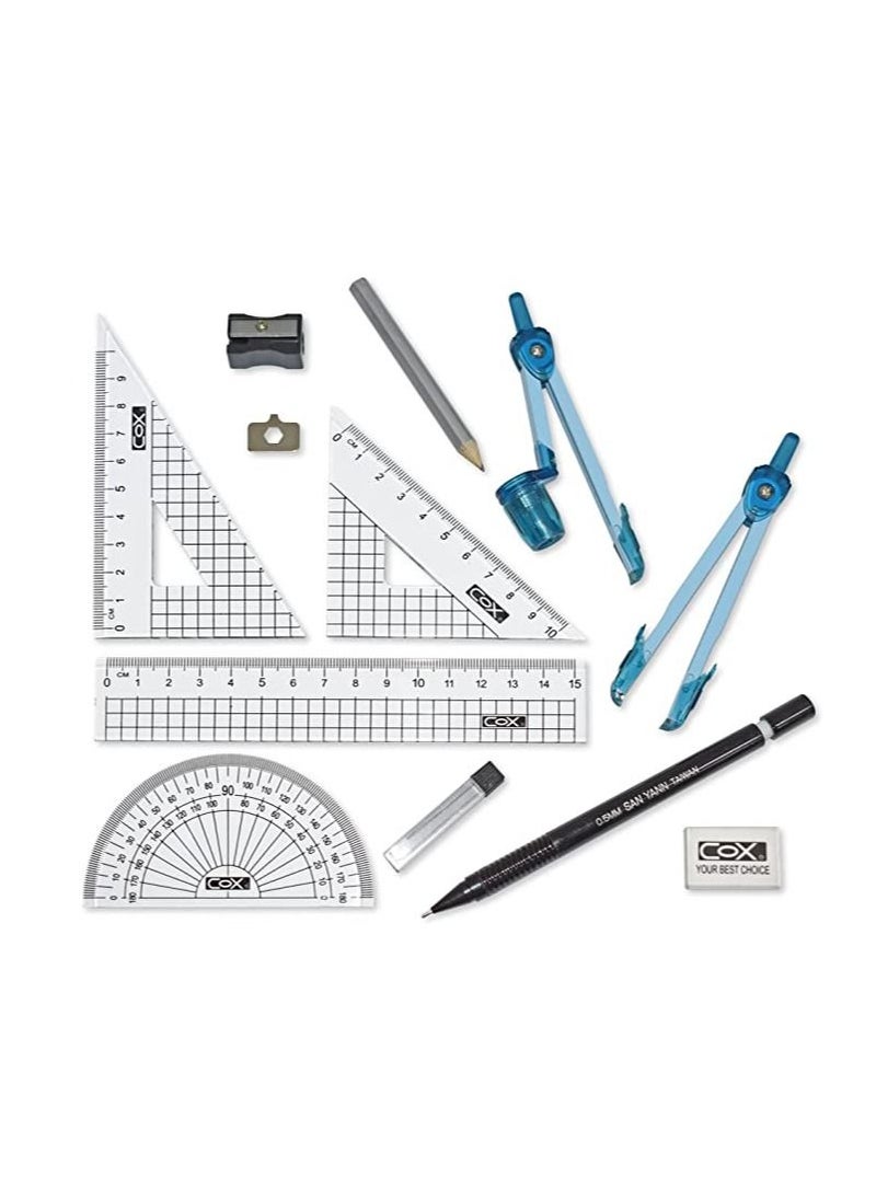 COX - Cox Mathematical Sets, 12 Pieces, Made In Taiwan - Image 1
