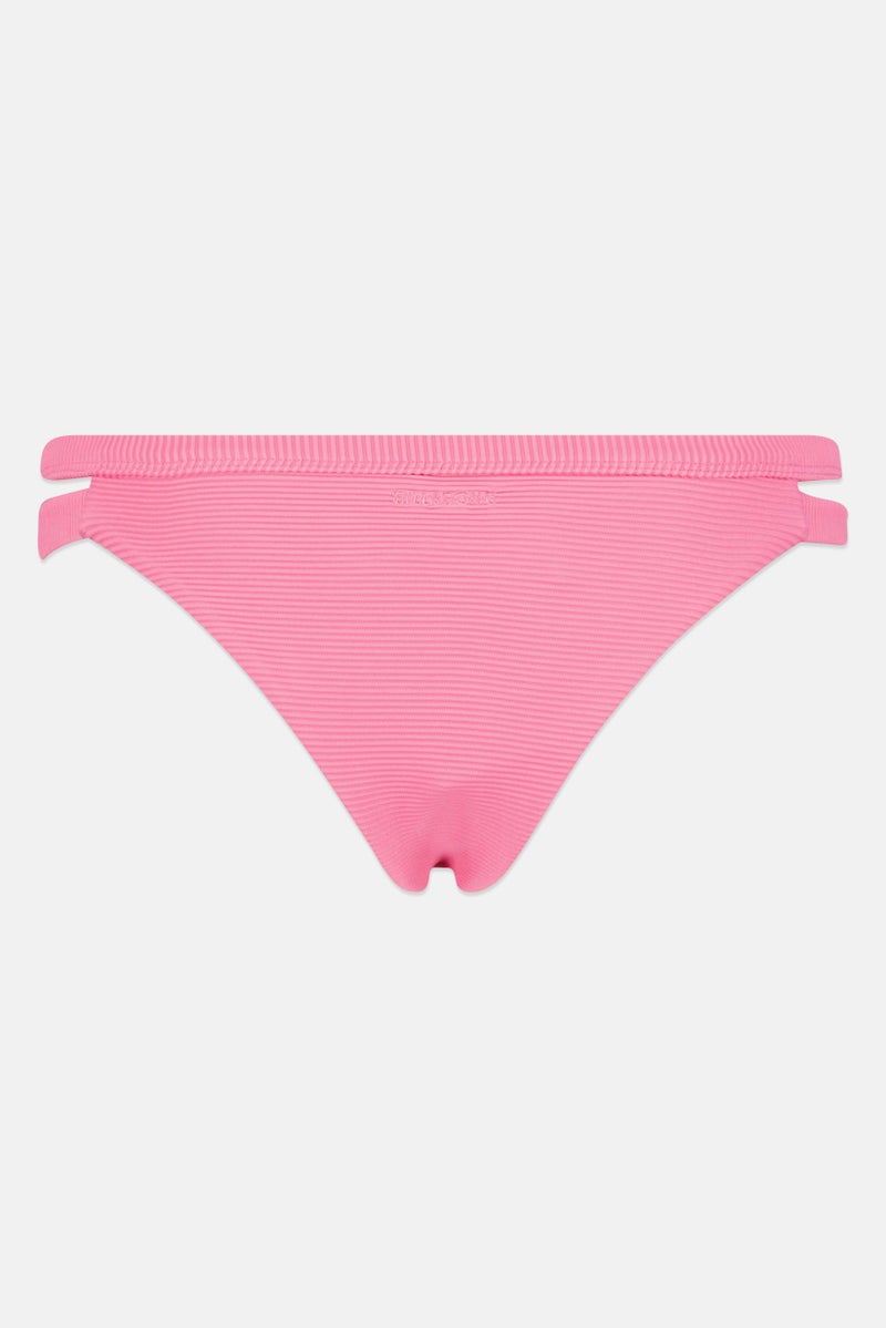 Billabong Women High Leg Ribbed Bikini Bottom, Pink - Image 2