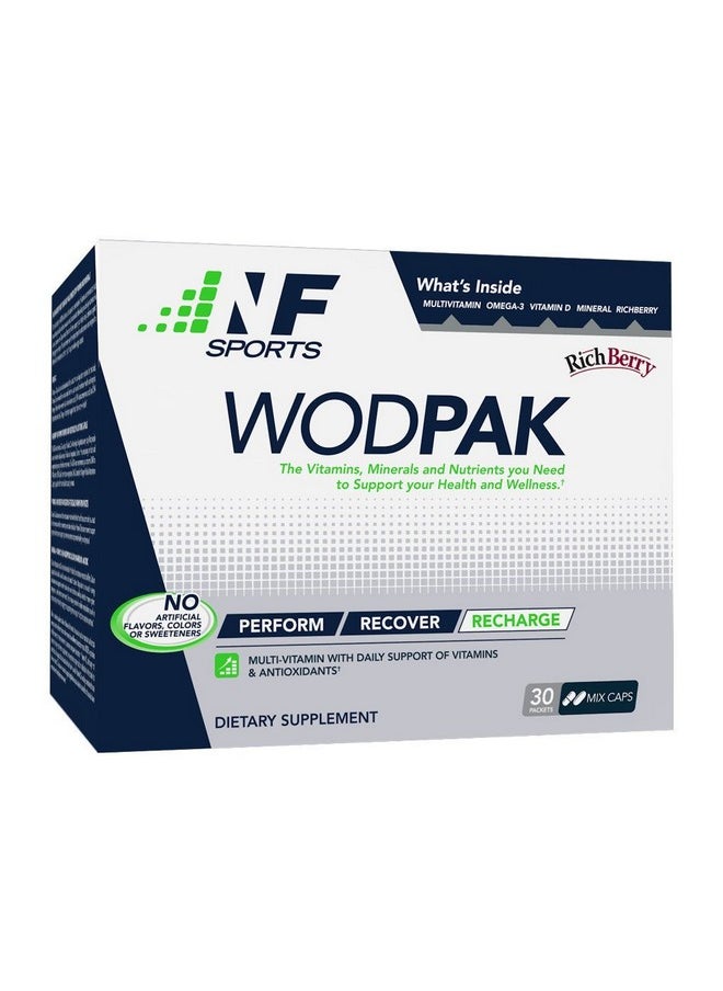 NF Sports Wodpak Daily Supplement Multivitamins For Men & Women No Artificial Flavors Colors & Sweeteners Wellness Formula Tablets With Vitamin D D3 Omega 3 Zinc Supplement(30 Supplements)  - Image 1