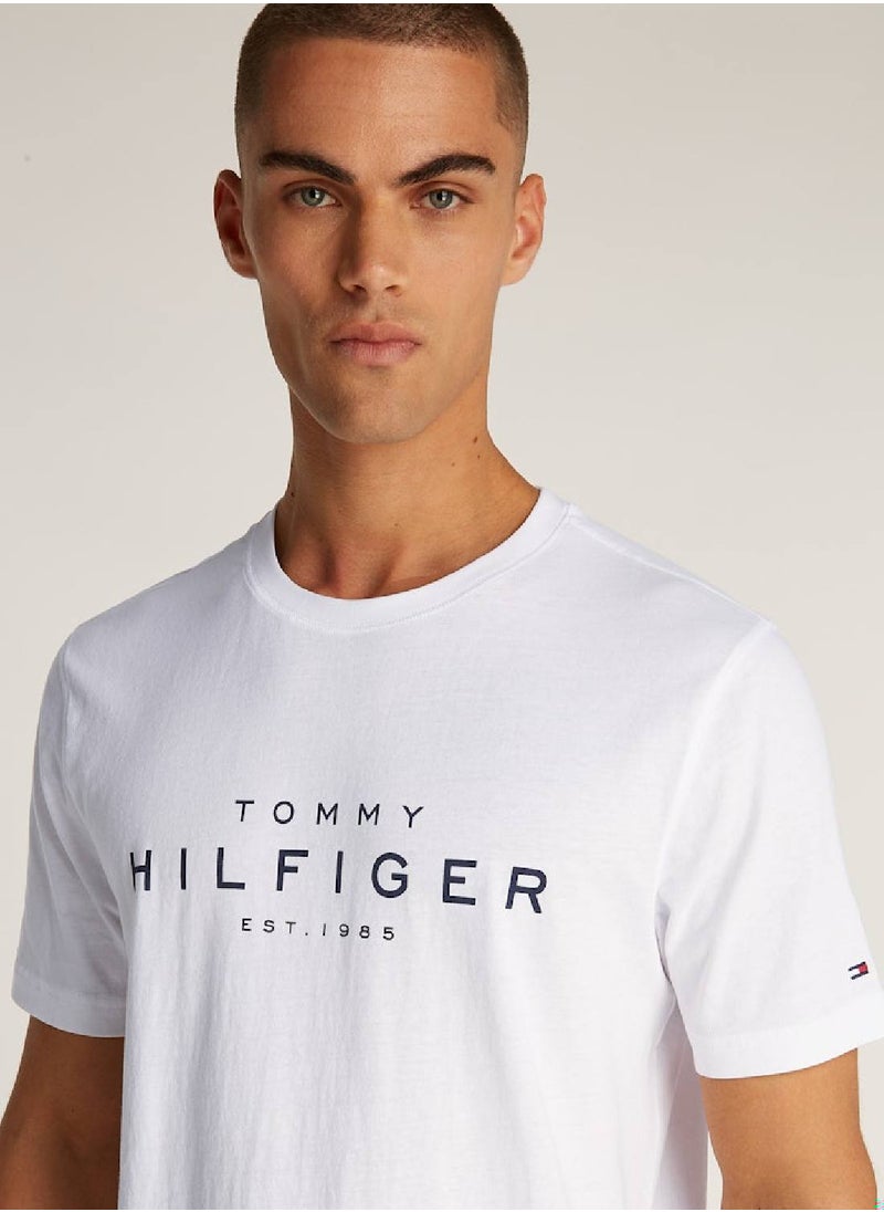 TOMMY HILFIGER Men's Big Hilfiger T-shirt - Cotton, White  - Image 3