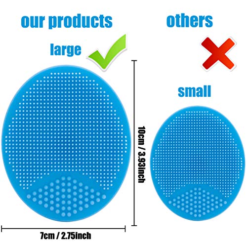 MR LION Baby Bath Brush, SkinSoother Cradle Cap Silicone Massage Scrubber | Essential for Dry Skin, Eczema (Large-Blue & Pink) - Image 2