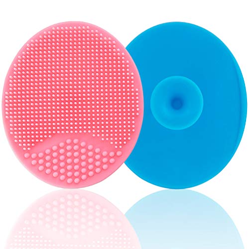 MR LION Baby Bath Brush, SkinSoother Cradle Cap Silicone Massage Scrubber | Essential for Dry Skin, Eczema (Large-Blue & Pink) - Image 1