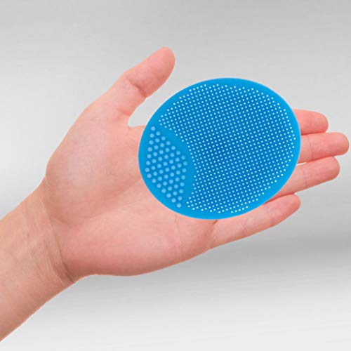 MR LION Baby Bath Brush, SkinSoother Cradle Cap Silicone Massage Scrubber | Essential for Dry Skin, Eczema (Large-Blue & Pink) - Image 3