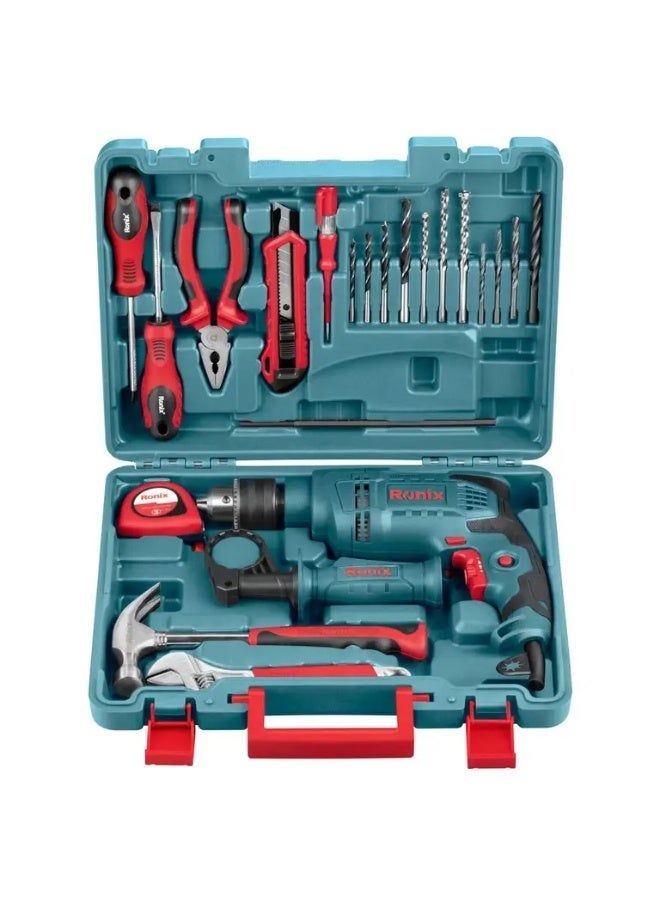 RONIX 650W Drill Kit 22pcs 13mm, German Technology #Ronix RS-0001 - Image 1