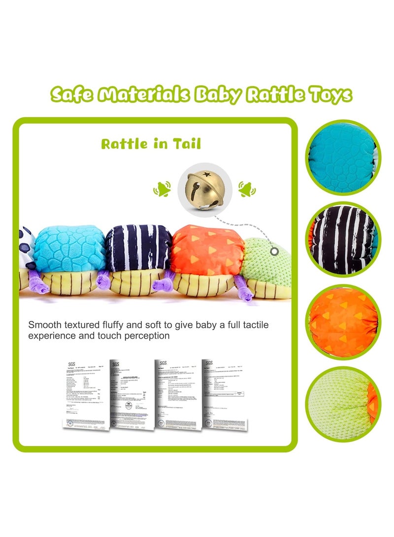Musical Caterpillar Infant Toys Baby Sensory Toys 0 to 6 Months Stuffed Animal Soft Plush Toys Early Learning Toys with Rattles for Babies 0 to 12 Months Newborn Boy Girl Shower Gift - Image 4