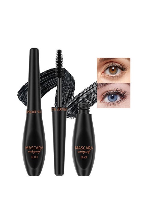 4D Silk Fiber Lash Mascara Liquid Lash Extensions Volumizing and Lengthening False Eyelashes Effect Mascara Black Volume and Length Natural for up to 10x More Volume Waterproof & Smudge-Proof 24H Wear