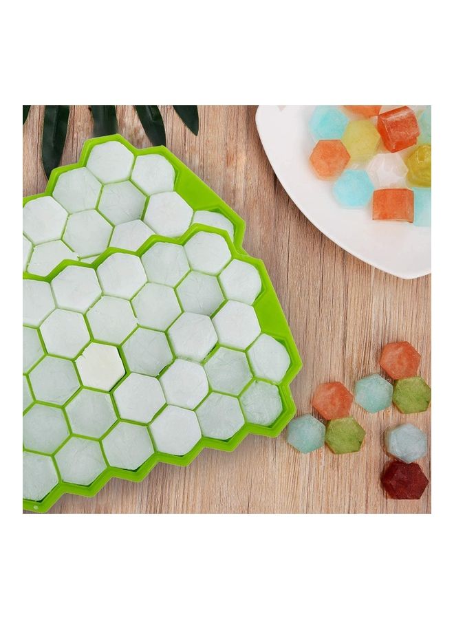 NIBEMINENT 2-Piece Silicone Ice Cube Tray Set With Plastic Lids Green One Size - Image 3