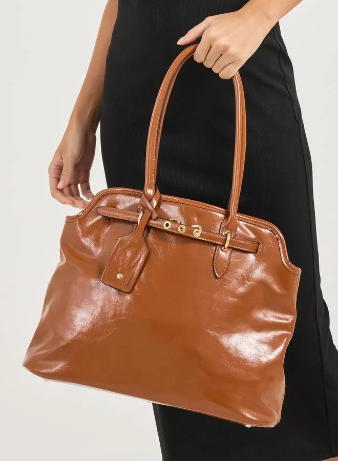 Styli Solid Dual Strap Shoulder Bag