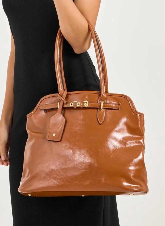 Styli Solid Dual Strap Shoulder Bag