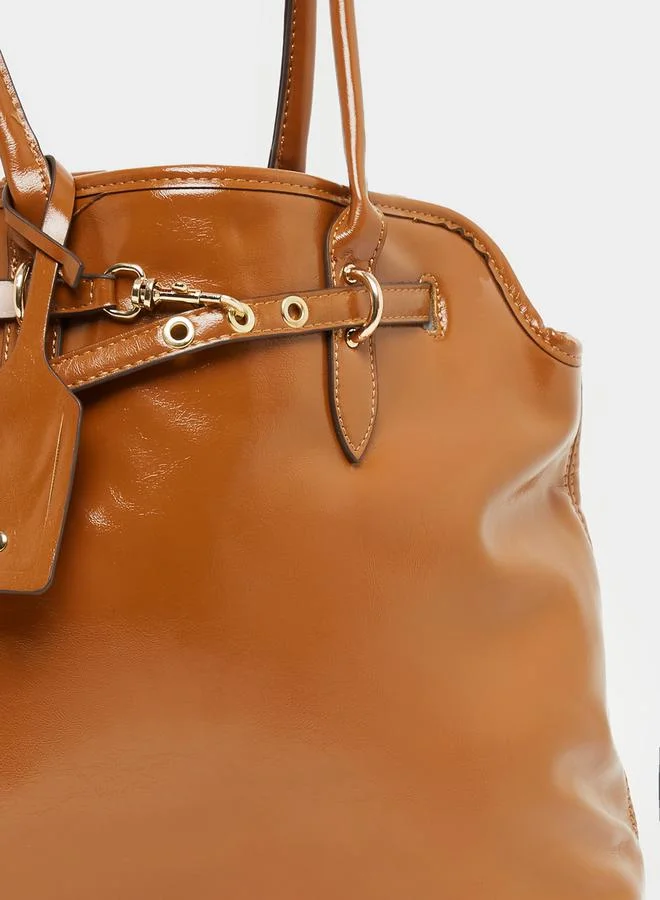 Styli Solid Dual Strap Shoulder Bag