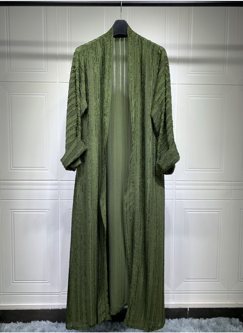 Fashion Style Dark Green Abaya Knit Jacket, Shineshe