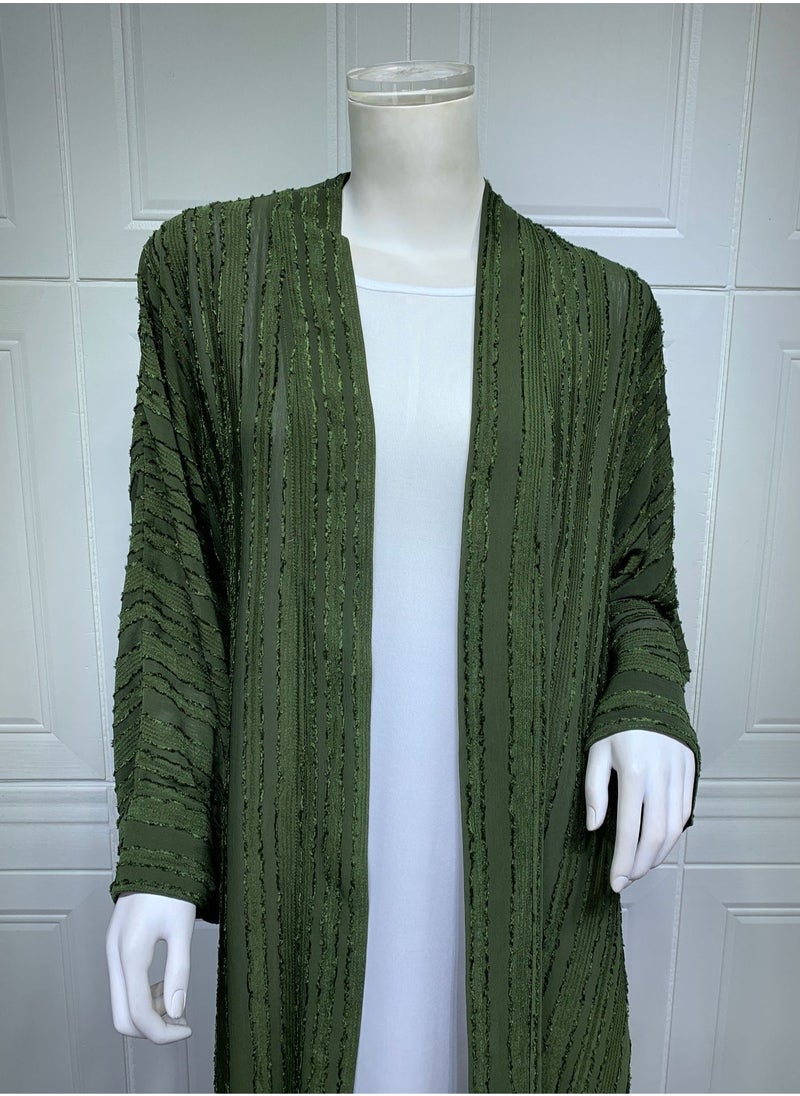 Fashion Style Dark Green Abaya Knit Jacket, Shineshe