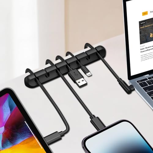INOVERA (LABEL) 3 Pieces Cable Management Clips - Wire Cord Organizer Clip with 3M Adhesive Foam for USB Charging Cables, PC, Office, Home (Black) - Image 3