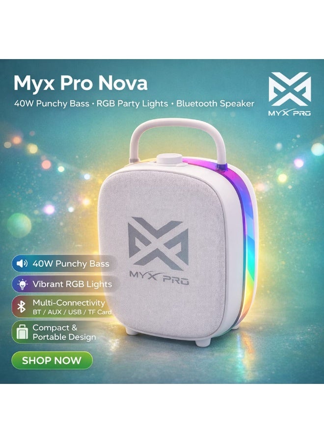 MYX Pro Nova 40W Bluetooth Party Speaker with RGB Lights & Bass - Image 3