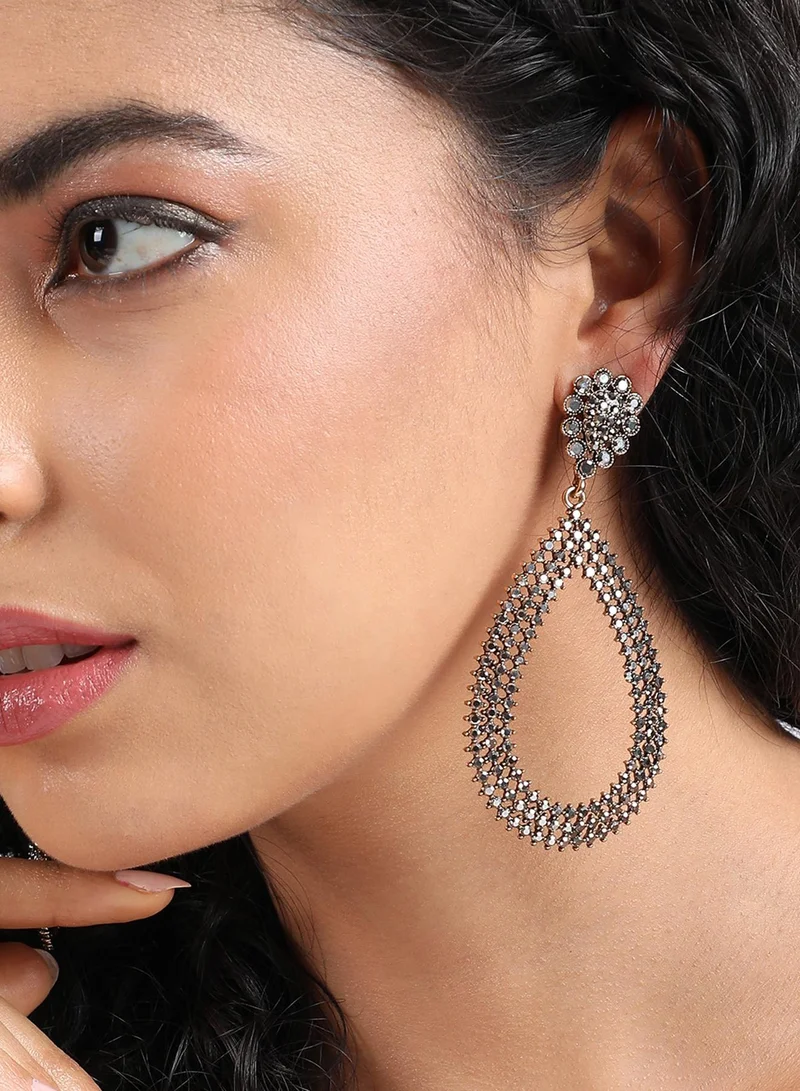 SOHI Maxi Intricate Antique Teardrop Artificial Drop Earring Jewellery