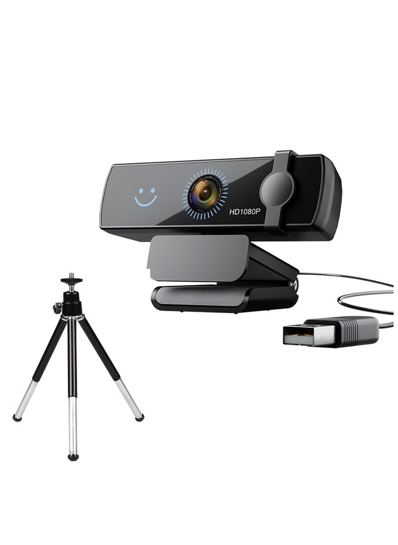 Generic - 1080P Webcam with Windows Hello, Plug&Play HD USB Web Cam, AF Autofocus, True Privacy, Automatic Electronic Shutter, Computer Camera, Microphone, Facial Enhancement, Compatible with Windows 11 / Windows 10 - Image 1