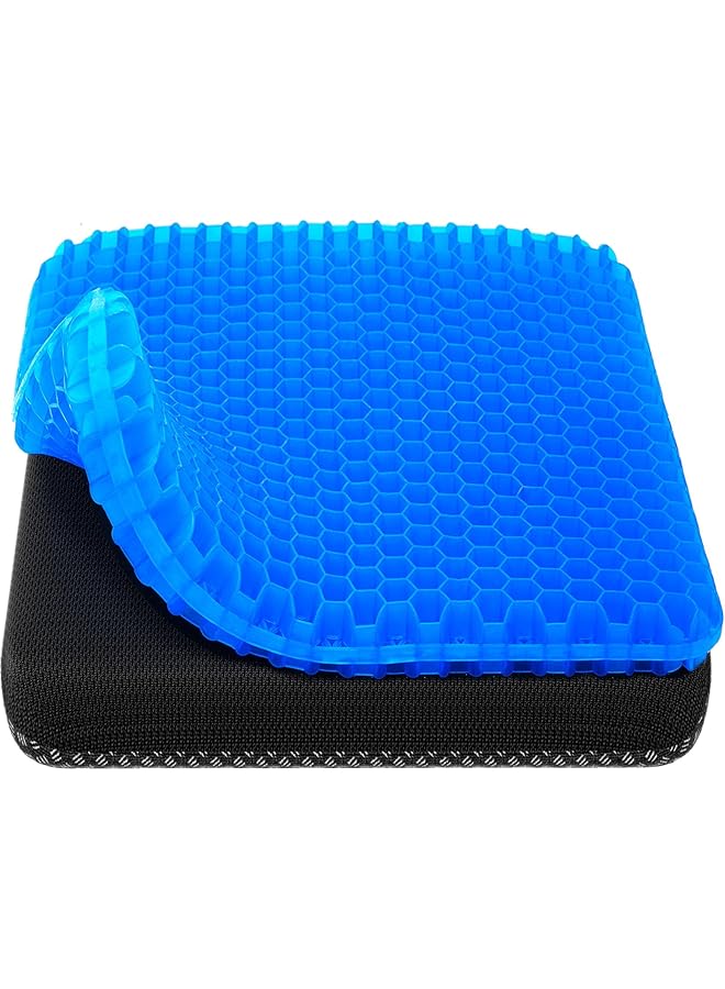 erorex Gel Seat Cushion Cooling Seat Cushion Thick Big Breathable Honeycomb Design Absorbs Pressure Points Seat Cushion With Non Slip Cover Gel Cushion For Office Chair Home Car Seat Cushion For Wheelchair - Image 1