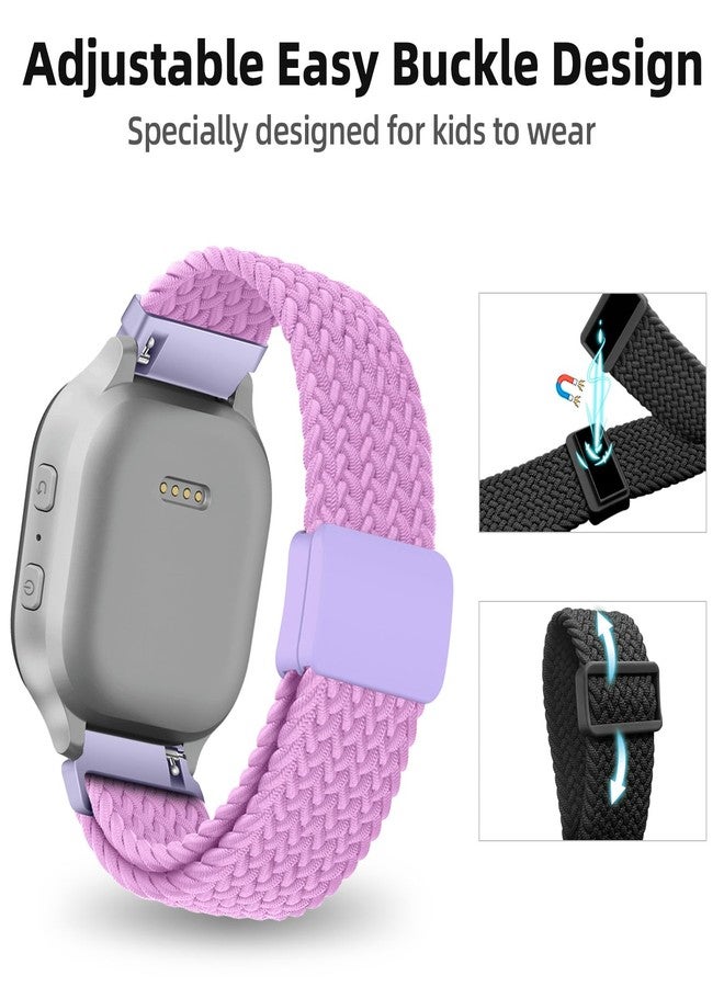 SimpleThings Braided Band Compatible with Gabb Watch 3e 3 2 1, Solo Loop Stretchy Watch Bands with Adjustable Easy Buckle for Kids Boys Girls (Purple) - Image 4