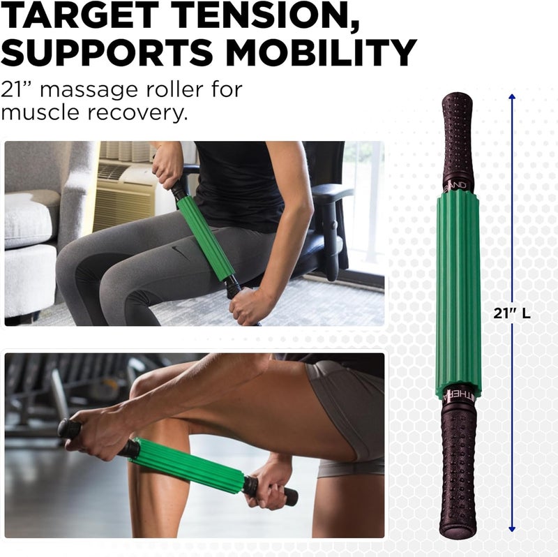 THERABAND Roller Massager +, Muscle Roller Stick for Self-Myofascial Release and Deep Tissue Massage - Image 2