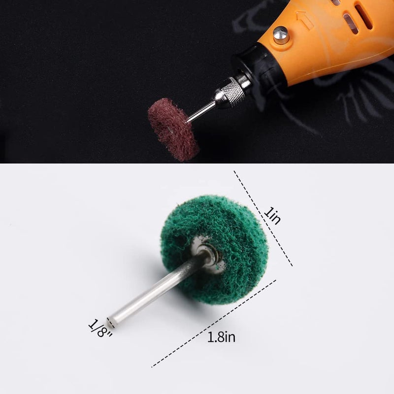 Mdvora 100pcs Abrasive Wheel, 1" Buffing Polishing Wheels, Metal Polishing Compound for Rotary Tools-1/8(3mm) Shank, 120 Grit, 180 Grit, 320 Grit, 400 Grit, 600 Grit - Image 3