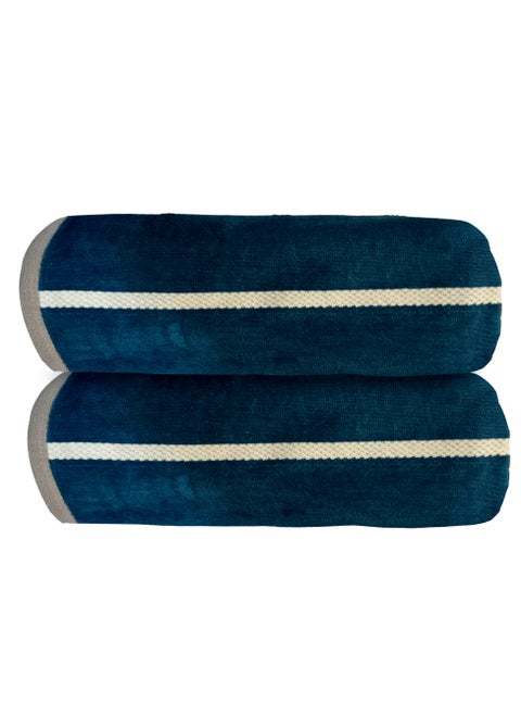 DUKE Carmen Bath Sheet (Pack of 2) 85 x 170 CM, Rapid Drying,Luxuriously Soft with Striped Design 100% Cotton Ideal for Bathroom Hotel and Spa