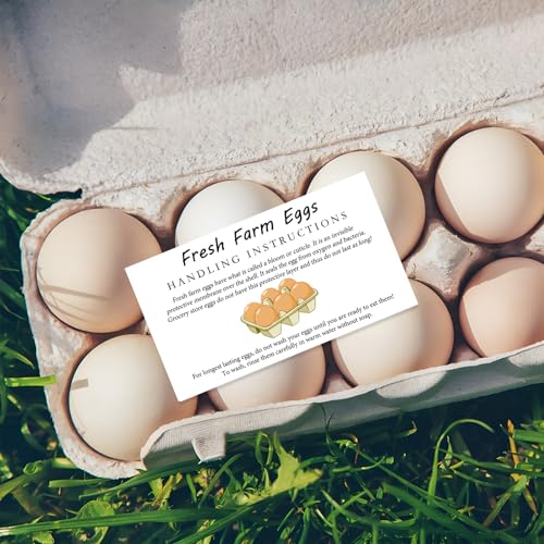 SCORYULE 300 PCS Fresh Farm Eggs Handling Instructions Cards, 2x3.5" Cards for Carton, Basket, Farm, Supermarket - Image 4