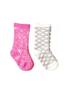 THE SMURFS Smurf Bamboo Cotton Sock - Printed (Pack Of 2) - Grey/Pink 12-24M  - Image 3