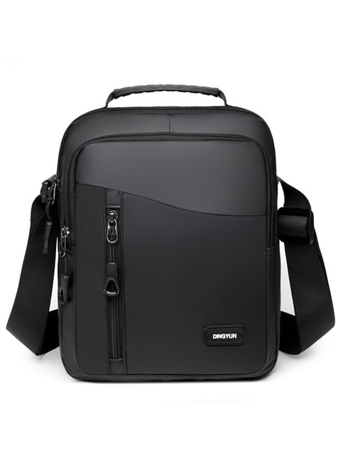 Qiccijoo Small Crossbody Bag Messenger Bag for Men and Women Mini Shoulder Bag Sling Bag Travel Bag for Business Office School Satchel Bags Small Carry Bags Purse(Black)