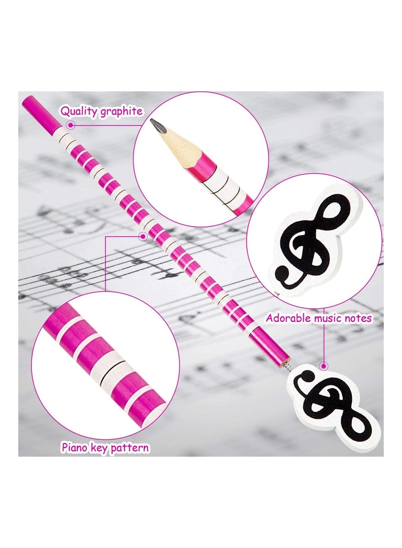 Generic 12 Colorful Music Note Pencils Fun Cartoon Instruments Design Ideal for Kids School Supplies Pack of 12 Wooden Pencils  - Image 4