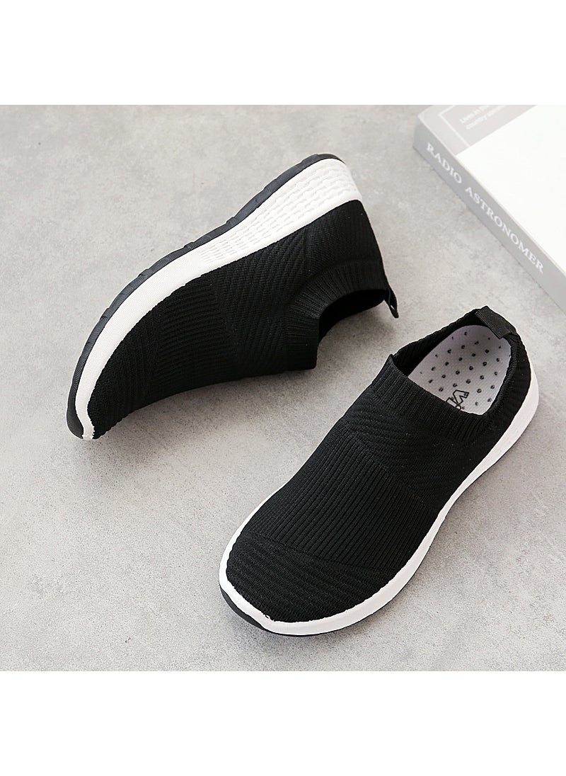 Generic Breathable Knit Slip-on Sneakers Women Anti-slip 0268 white  - Image 5