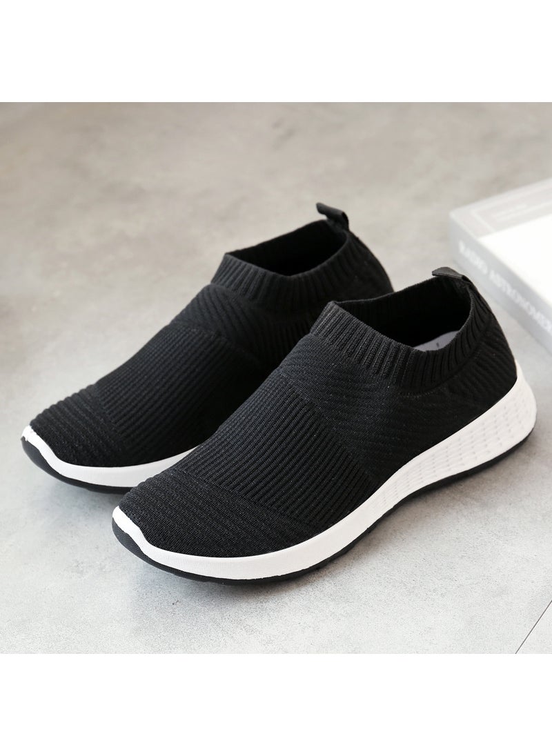 Generic Breathable Knit Slip-on Sneakers Women Anti-slip 0268 white  - Image 3