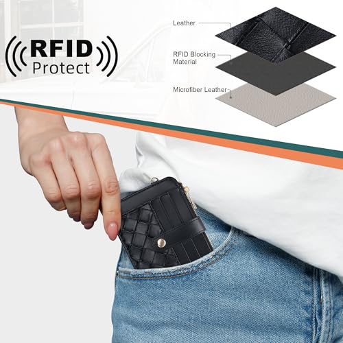 Airkit Keychain Wallet with Bracelet RFID Blocking Wristlet Credit Purse Card Holder, Silicone Bead Tassel Key Ring for Women - Image 4