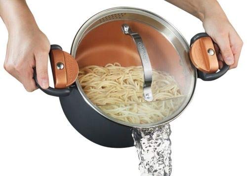 GOTHAM STEEL GOTHAM STEEL Gotham Steel Pasta Pot with Patented Built in Strainer with Twist NÃ¢â‚¬â„¢ Lock Handles, Nonstick  - Image 1