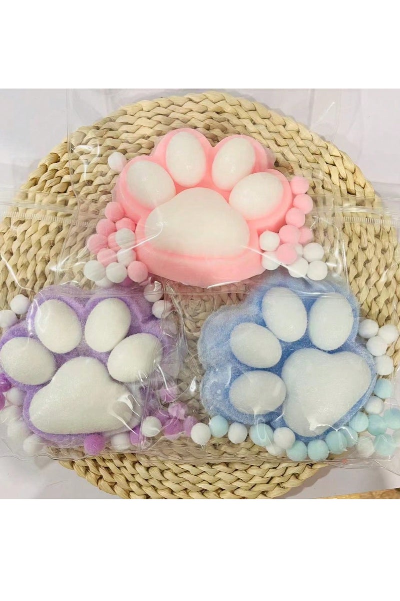 1pc Cute Plush Cat Paw Squeeze Toy – Cartoon Pattern Stress Relief Fidget Toy with Pinch Music, Soft and Durable, Perfect for Office, Daily Fun, Holiday Gifts, and All Ages - Image 2
