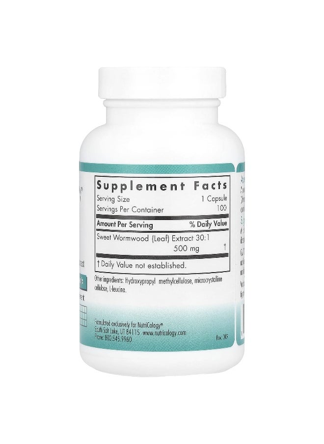 Nutricology Nutricology, Artemisia, 500 mg , 100 Vegetarian Capsules  - Image 2