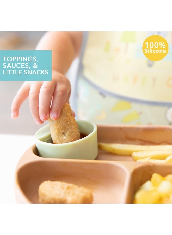 Bumkins Baby Silicone Little Dippers for Baby Bowls, Sauce Dish, Attaches to Dishes and Plates, Holds Dip and Sauce, Baby Led Weaning for Babies 6 Months (3-Pack) - Image 2