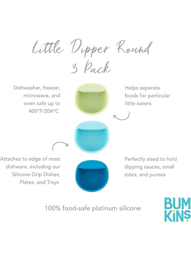 Bumkins Baby Silicone Little Dippers for Baby Bowls, Sauce Dish, Attaches to Dishes and Plates, Holds Dip and Sauce, Baby Led Weaning for Babies 6 Months (3-Pack) - Image 5
