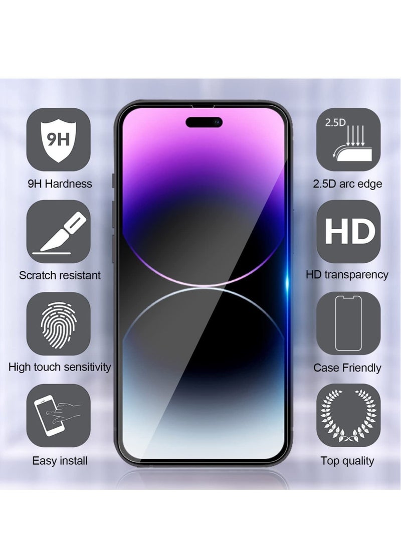 ELTRAZONE [5 in 1] Designed for iPhone 14 Pro Case, Never Yellow, Military Protection, with 2 Tempered Glass Screen Protector+2 Camera Lens Protector All-Round Protection Kit. - Image 2