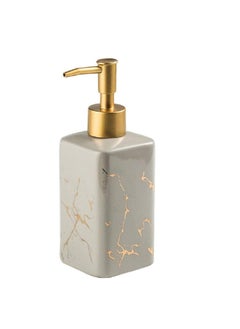 FabSeasons FabSeasons Ceramic Soap Dispenser With Pump,Italian Marble Pattern Dispensar Bottle For Liquid Soap,Homemade Lotions And Essential Oil,320 ml,Grey  - Image 1