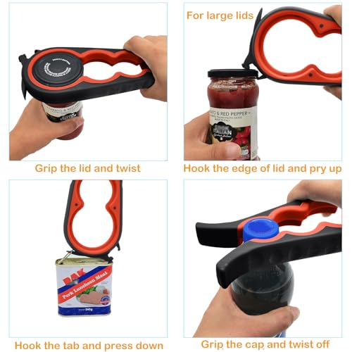 Otstar Latest Jar Opener for Seniors with Arthritis Weak Hands Multifunction Bottle Opener with Non Slip Rubber Jar Opener Gripper Pad and Corkscrew Wine Opener - Image 3