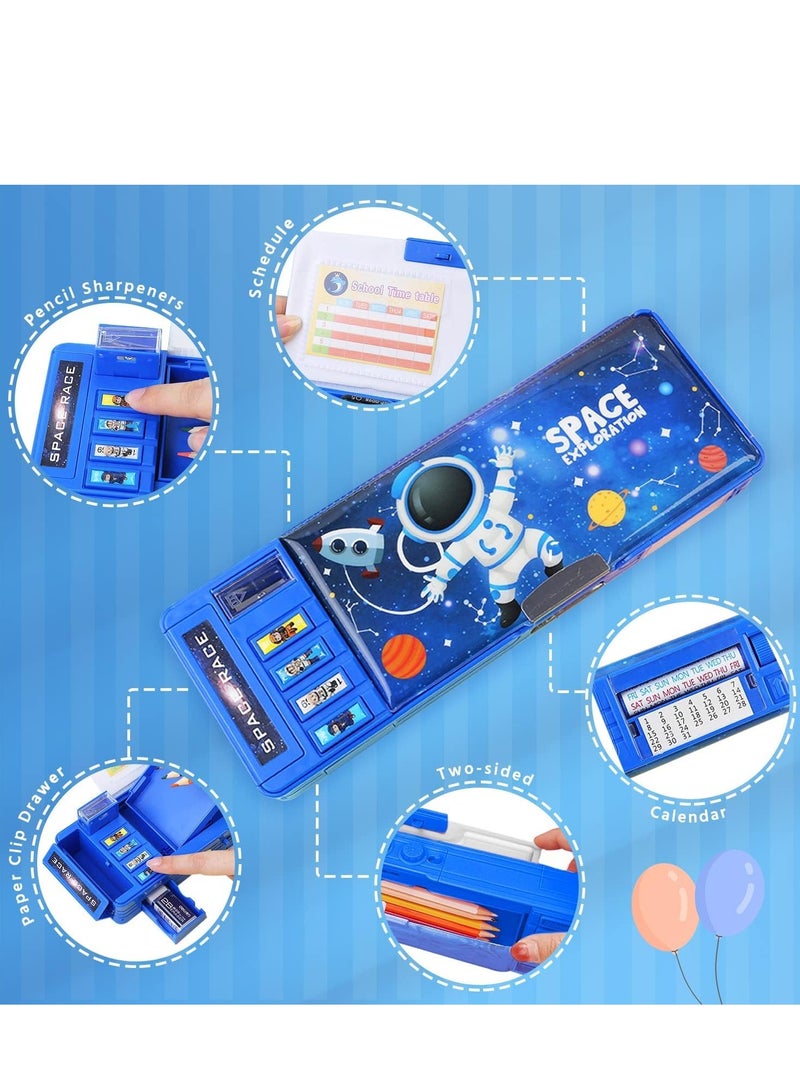 Pop Up Multifunction Pencil Case for Boy Cartoon Pen Box Organizer Stationery with Password Lock Sharpener Schedule Whiteboard School Supplies - Image 2